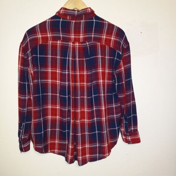 Beach Lunch Lounge Madison Plaid Button Up Shirt-Small-Stud Details-Pocket - Picture 5 of 8